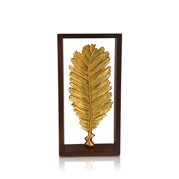 Plam Leaf in Wooden Frame