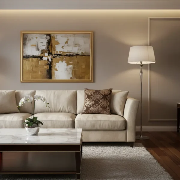 Oriental Foil Print Embroidery Cushion Cover