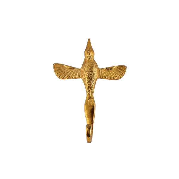 Golden Flying Eagle Hook (M) Wall Decor – Symbol of Freedom, Power & Success with Fine Natural Detailing