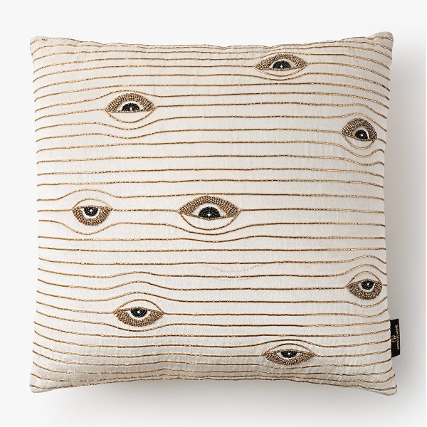 Blinked Eye Embroidered Line Cushion Cover