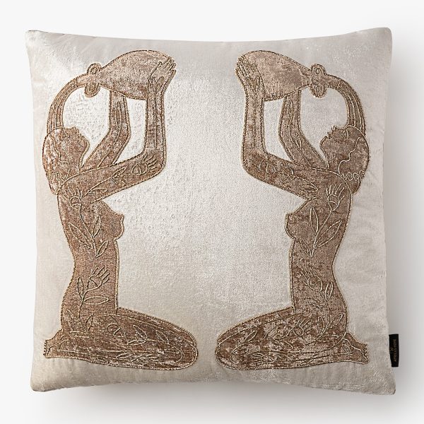 Medieval Art Design Embroidered Cushion Cover